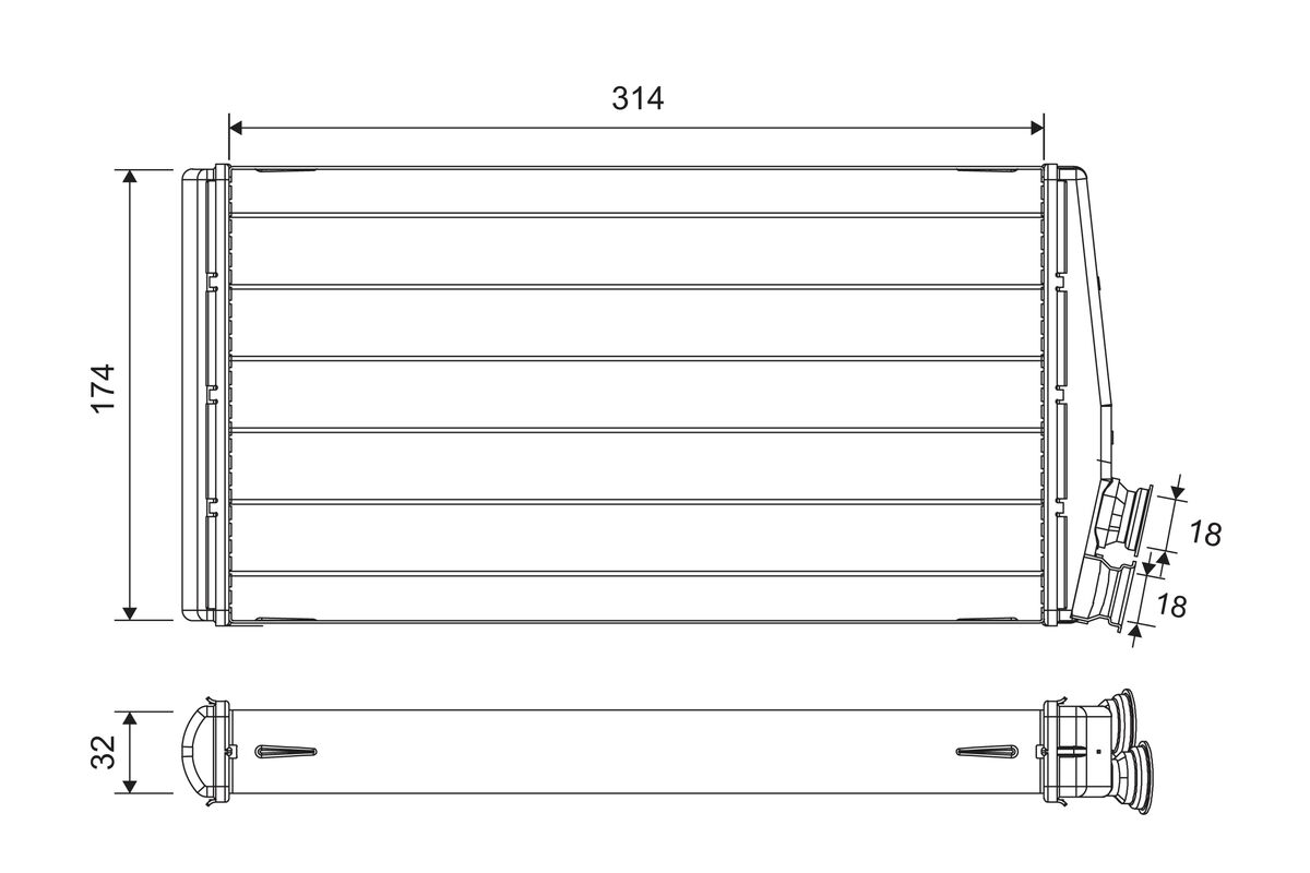 Schimbator caldura, incalzire habitaclu 811632 VALEO
